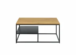 Salontafel 90x60cm - melamine - naturel & zwart