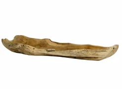 Schaal Unfinish 100x35cm - teak - naturel