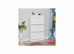 Schoenenkast Bagan 75x29x128cm - melamine - wit