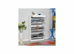 Schoenenkast Bagan 75x29x128cm - melamine - wit