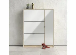Schoenenkast Bright 102x24x125cm - decor - eik & wit hoogglans