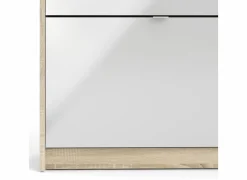 Schoenenkast Bright 102x24x125cm - decor - eik & wit hoogglans