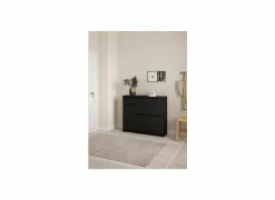 Schoenenkast Naia 109x32x93cm - decor - mat zwart