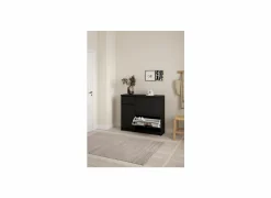 Schoenenkast Naia 109x32x93cm - decor - mat zwart