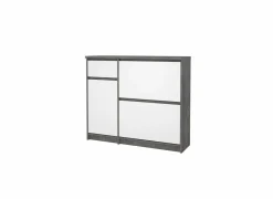 Schoenenkast Naia 109x32x93cm - decor - beton & wit hoogglans