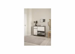 Schoenenkast Naia 109x32x93cm - decor - beton & wit hoogglans