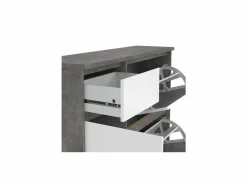 Schoenenkast Naia 109x32x93cm - decor - beton & wit hoogglans