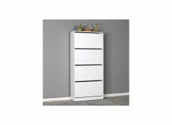 Schoenenkast Wellington 73x26x157cm - melamine - wit