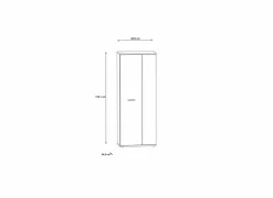 Schoenenkast 69x35x179 - decor - wit