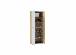 Schoenenkast 69x179x35cm - decor - eik & wit
