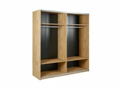 Schuifdeurkast Clara 200cm - melamine - golden oak