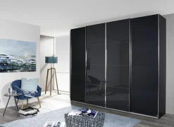 Schuifdeurkast 315cm - decor - metallic grijs & chroom