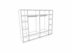 Schuifdeurkast 245cm - decor - Franse eik