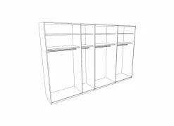 Schuifdeurkast 315cm - decor - wit