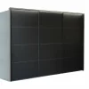Schuifdeurkast 300cm - decor - zwart