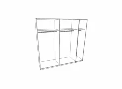 Schuifdeurkast 226cm - decor - metallic grijs