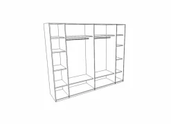 Schuifdeurkast 250cm - decor - grijs