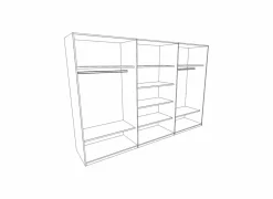 Schuifdeurkast 283cm - decor - lichtbruin