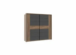 Schuifdeurkast 231cm - decor - mud oak & black oak