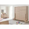 Schuifdeurkast 203cm - decor - lichtbruin