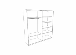 Schuifdeurkast 203cm - decor - lichtbruin