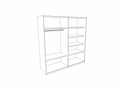 Schuifdeurkast 188cm - decor - Franse eik