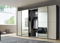 Schuifdeurkast 322cm - decor - grafiet & champagne