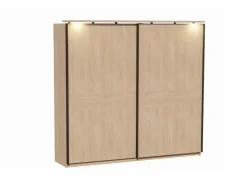 Schuifdeurkast 242cm - melamine - brushed sand oak nature