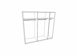 Schuifdeurkast Detroit 250cm - decor - bruin & zwart