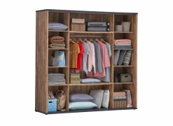 Schuifdeurkast Elsa 220cm - decor - industrial oak & zwart