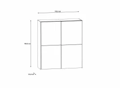 Schuifdeurkast Kaikais 170cm - decor - noble eik