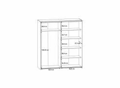 Schuifdeurkast Kaikais 170cm - decor - noble eik