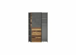 Schuifdeurkast Ozzula 120cm - decor - old wood vintage & beton
