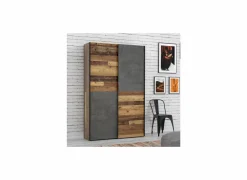 Schuifdeurkast Ozzula 120cm - decor - old wood vintage & beton