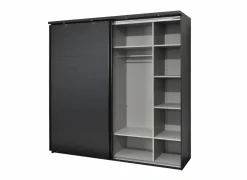 Schuifdeurkast Rosie 245cm - melamine - zwart