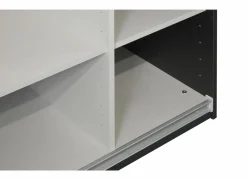 Schuifdeurkast Rosie 245cm - melamine - zwart