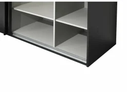 Schuifdeurkast Rosie 245cm - melamine - zwart