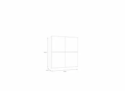 Schuifdeurkast Schach & Matt 170cm - decor - wit