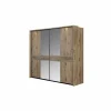 Schuifdeurkast Tanya 251cm - decor - canyon oak & zwart