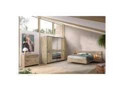 Schuifdeurkast Tanya 251cm - decor - canyon oak & zwart