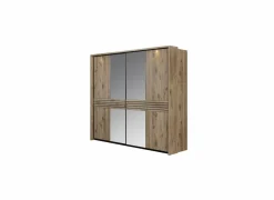 Schuifdeurkast Tanya 286cm - decor - canyon oak & zwart