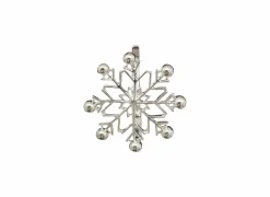 Servetring sneeuwvlok 5,5x4,5cm - zink - zilver - set van 2