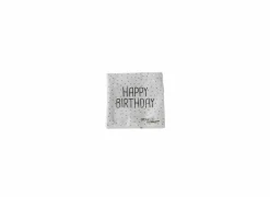 Serviette Birthday 17x17cm wit 20 stuks