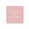 Serviette Crazy friends 33x33cm roze 20 stuks