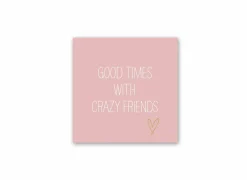 Serviette Crazy friends 33x33cm roze 20 stuks