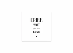 Serviette Drink what you love 25x25cm - papier - wit 20 stuks