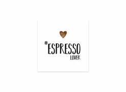Serviette Espresso lover 25x25cm - papier - wit 20 stuks