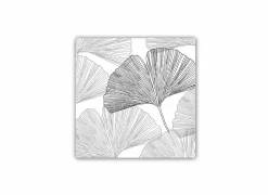 Serviette Gingko Leaves 33x33cm grijs 20 stuks