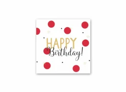 Serviette Happy Birthday 33x33cm rood 33 stuks