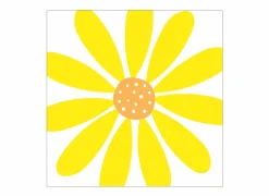 Serviette Happy Flower Sun 33x33cm - papier - wit/geel 20 stuks
